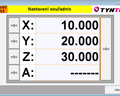 Nastavení souřadnic