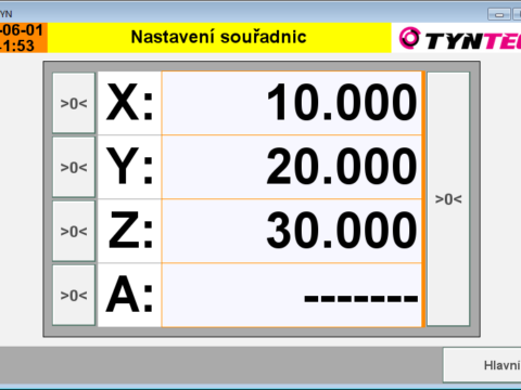 Nastavení souřadnic